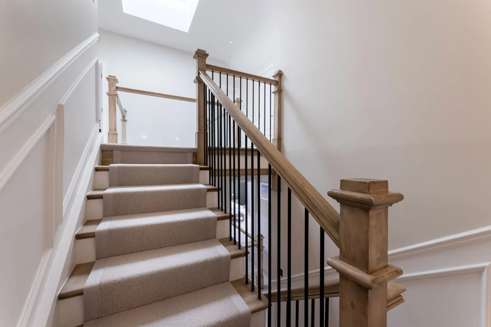Bespoke staircase with metal balustrade, Hertfordshire